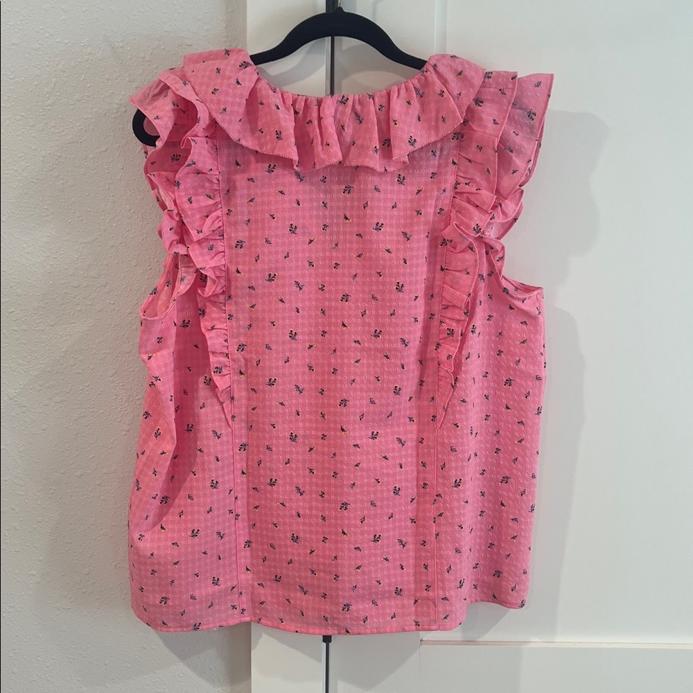 NWOT LOFT Pink Ruffle Top - Picture 5 of 5